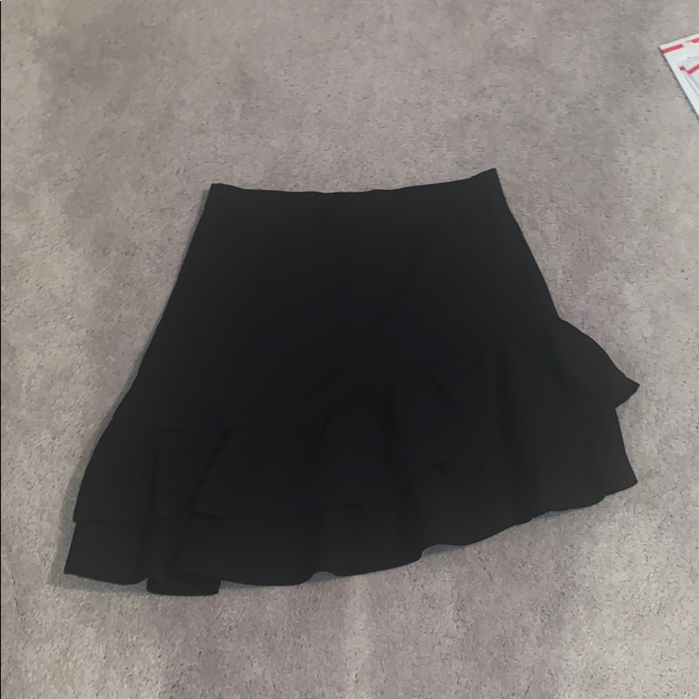 Black Layered Mini Skirt